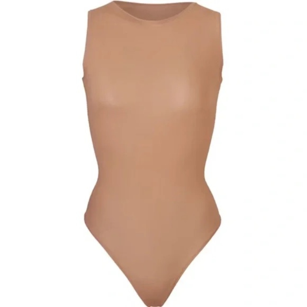 NWOT SKIMS Jelly Sheer Crew Neck Bodysuit Sleeveless Top Sienna. Size Large - Picture 3 of 3